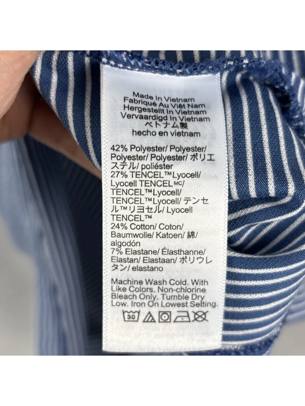 J.Crew Oarsman Polo Men’s Medium Striped Blue White Short Sleeve Preppy Casual